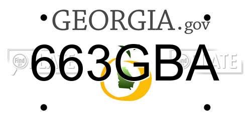 663GBA Georgia License Plate