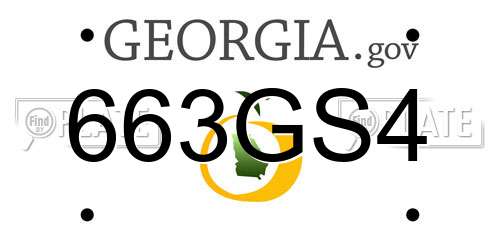 663GS4 Georgia License Plate