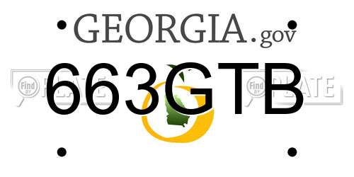 663GTB Georgia License Plate