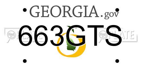 663GTS Georgia License Plate