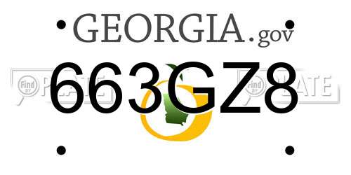663GZ8 Georgia License Plate