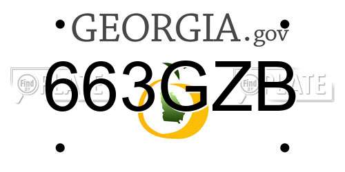 663GZB Georgia License Plate