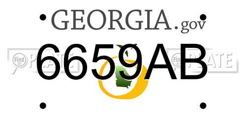 6659AB Georgia License Plate