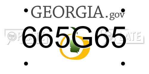 665G65 Georgia License Plate