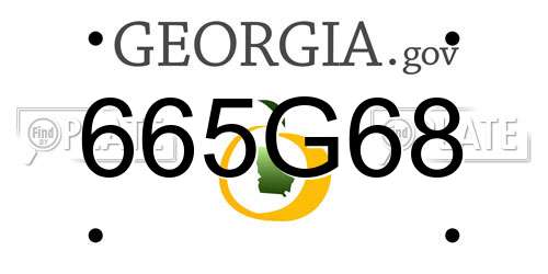 665G68 Georgia License Plate