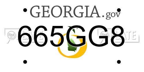 665GG8 Georgia License Plate