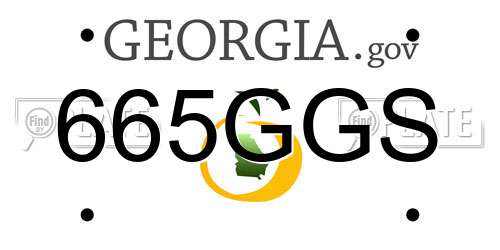665GGS Georgia License Plate