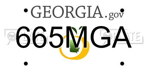 665MGA Georgia License Plate