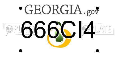 666CI4 Georgia License Plate