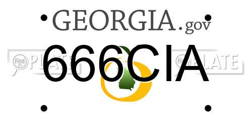 666CIA Georgia License Plate