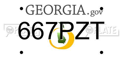 667PZT Georgia License Plate