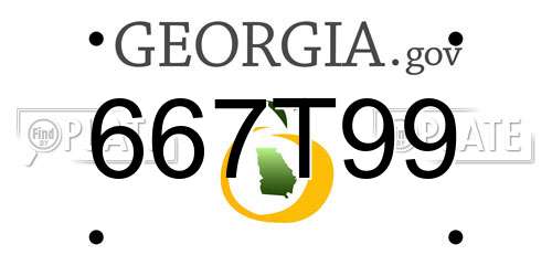 667T99 Georgia License Plate