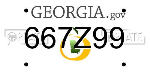 667Z99 Georgia License Plate