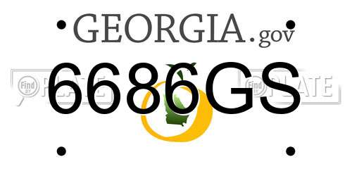 6686GS Georgia License Plate