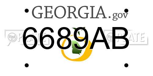 6689AB Georgia License Plate