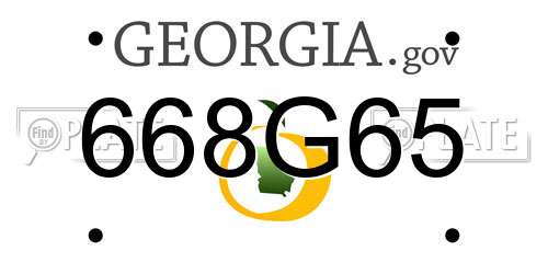 668G65 Georgia License Plate