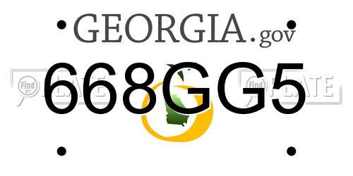 668GG5 Georgia License Plate