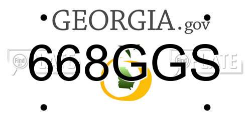 668GGS Georgia License Plate
