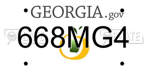 668MG4 Georgia License Plate