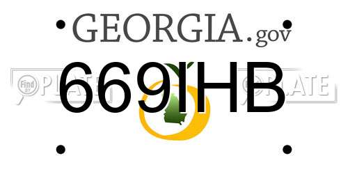 669IHB Georgia License Plate
