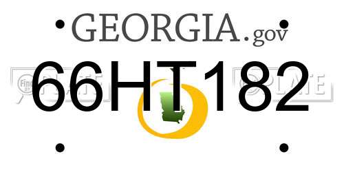 66HT182 Georgia License Plate