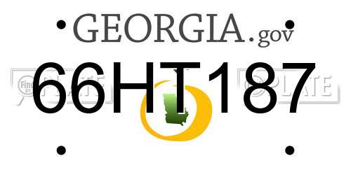 66HT187 Georgia License Plate