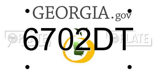 6702DT Georgia License Plate