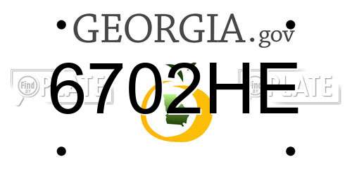 6702HE Georgia License Plate