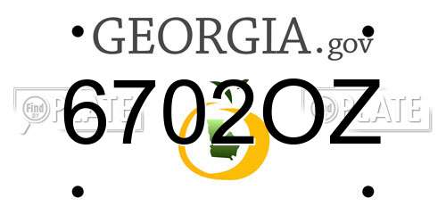 6702OZ Georgia License Plate