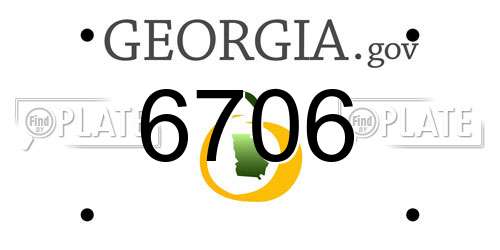 6706 Georgia License Plate