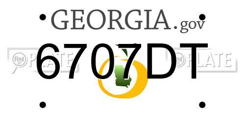 6707DT Georgia License Plate