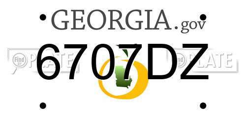 6707DZ Georgia License Plate