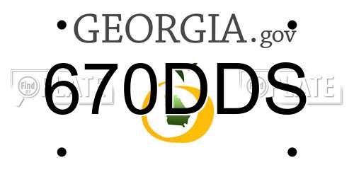 670DDS Georgia License Plate
