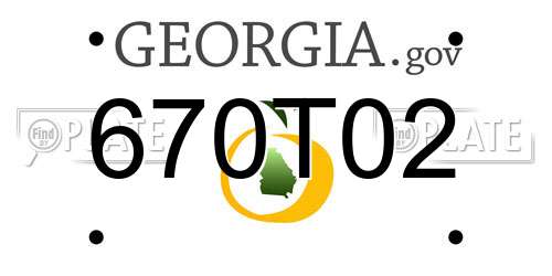 670T02 Georgia License Plate