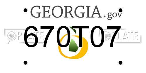 670T07 Georgia License Plate
