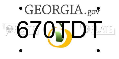670TDT Georgia License Plate