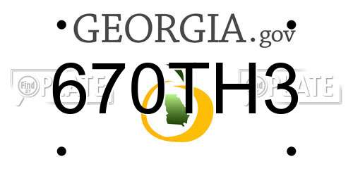 670TH3 Georgia License Plate