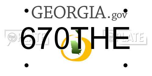 670THE Georgia License Plate