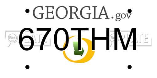 670THM Georgia License Plate