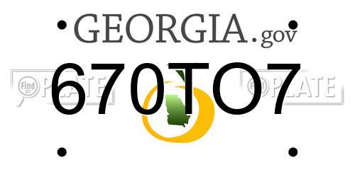 670TO7 Georgia License Plate