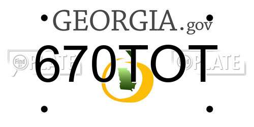 670TOT Georgia License Plate