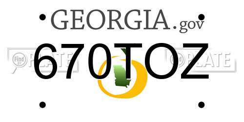 670TOZ Georgia License Plate