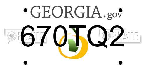 670TQ2 Georgia License Plate