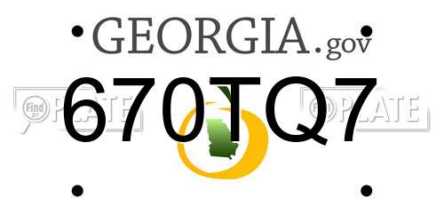 670TQ7 Georgia License Plate