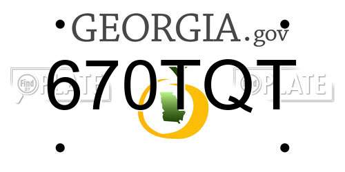670TQT Georgia License Plate