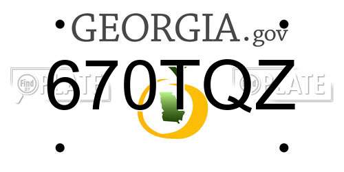 670TQZ Georgia License Plate