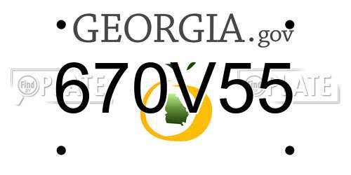 670V55 Georgia License Plate