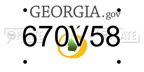 670V58 Georgia License Plate