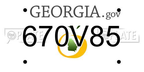 670V85 Georgia License Plate
