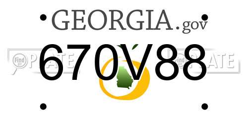 670V88 Georgia License Plate